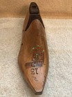 Vintage Hand Painted Decorated Wood Shoe Mold Size 13 8 1 2 Inches Long