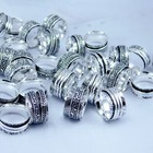 Lot    925 Silver Plated Mix Spinner Handmade Ethnic Jewelry Wholesale Ring