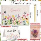 Wedding Guest Book With Pens Wildflowers Embroidered Fabric Photo Album  Hard   