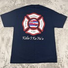 Collectible Hawaii Fire T-shirt Navy Blue Graphic Tee Fire Hawaiian Flag Xl