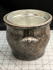 Vintage Silverplate Ice Bucket With Glass Liner   Wm Rogers   27