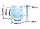 4  Drop Plate 6 Holes For Tow Ball M16 Steel Tow Bar Adjustable Silver 4 Inch Uk