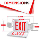 Led Red Exit Sign Emergency Light Adjustable Two Head Compact Combo Ul924 Listed