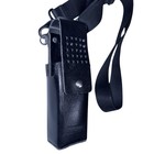 Bendix King Leather Radio Holster Case W strap D-rings Black Duty   Unused 