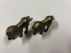 2 Vintage 4 1 2  Long Brass Roaring Lion Figurine Mcm Mid Century Modern
