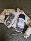 Handmade Patchwork Quilted Puffer Jacket Xs s Snap Front