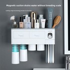 Hands Free Automatic Toothpaste Dispenser Wall Mount Toothbrush Holder Set