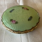 Vintage  1930   s La Mode Guilloche Enameled Powder   Rouge  Double Compact  