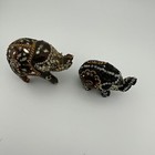 Vintage Beaded Bejeweled Indian Elephant Figurines 3 In   2 5 In