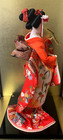 Vintage Japanese Doll Silk Kimono Geisha Maiko Fan Ohgi Kyugetsu