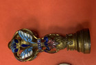 19th Wonderful Antique French Vintage Bronze Blue Enamel Butterfly Wax Seal