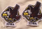  2  Iowa Hawkeyes   Vintage  Retro - Patch-iron On 3  X 2 1 2   lot Of 2   Nice 