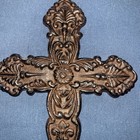 Vintage Cast Metal Cross Wall Hanging 10 