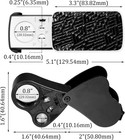 2 Pieces Jewelers Loupe 30x 60x 90x Magnifying Glass With Uv Light And Led Light