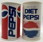 Vintage Pepsi Diet Pepsi Plastic Canister Can Coin Banks Handi Craft 2195