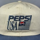 Vintage Pepsi Usa Strapback Hat Soda Pop Tan Adjustable 100  Cotton Cap