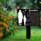 Elegant Grandma Memorial Stake -acrylic Square Grave Marker For Outdoor Cemetery