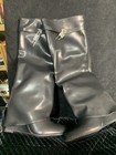 Black Fold Over Boots Wide-calf Wedge Heel Knee High Boot Decorative Lock 3