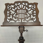 Vintage Carved Walnut Wooden Music Stand Adjustable Holds Sheet Music Book Bible
