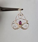 Antique Art  Nouveau 9kt  Seed Pearl   Amethyst Pendant-damaged  But Lovely 
