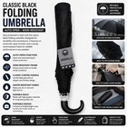 Classic Black Folding Umbrella Auto Open Wind Resistant
