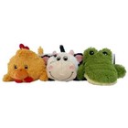 Kong Cozie Pet Play Dog Toys  3 Pack Plush W Squeaker  Chicken  Cow  Alligator