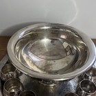 Vtg Oneida Silver Plated Punch Bowl Set Punch Bowl Ornate Tray 12 Cups   Ladle