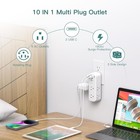 Surge Protector Wall Outlet Extender  Multi Plug Outlet With Rotating Plug  6 Ac