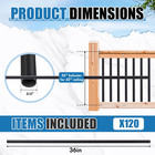 120 Pack 36  Aluminum Deck Balusters 3 4  Black Metal Railing  Hollow Round Outd