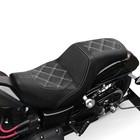 2-up Seat Fits Dyna Super Glide Street Bob Wide Glide 2006-2017 White Stitching
