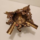 Antique Handmade Brass Tibetan Buddhist Ashtray     5    Wide     Hand Cast