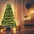 4 5 6 7ft Artificial Pine Green Christmas Tree With Led Lights Indoor Outdoor