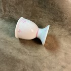 Vintage Porcelain Egg Cup White Color With Dainty Pink Floral Decoration