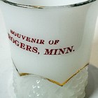 Rogers Mn Minnesota Antique Souvenir Depression White Glass Trinket Cup