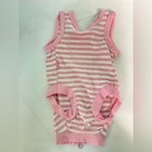 Small Cat Pink And White Onsie With Strips