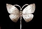 Butterfly Lapel Pin 14k Gold Sterling Silver Antique Victorian Moth Hat Tie Pin