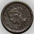 1847 47 Braided Hair Liberty Head Large Cent  n-18  - Us 1c Copper Coin