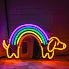 Rainbow Dachshund Neon Sign For Wall Decor Dimmable Dog Neon Light Cute Puppy 