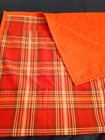 Homemade Plaid Christmas Quilt Orange red  53 Length 39 Width