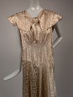 High Shine 1930   s Scrolling Liquid Satin Dress W Train  