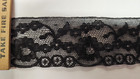 Vintage antique  Black  French  Cotton Leavers Lace  9 1 3 Yards
