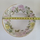 Vintage J p l  France Limoges Porcelain Footed Bowl Hand Painted Roses Gold Trim
