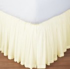 3 Side Ruffled Bed Skirt Split   Open Corner  700 Tc Solid Ivory Egyptian Cotton