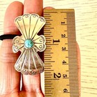 Turquoise Navajo Hair Tie 1 75in Ponytail Hand Stamped Sterling Ornament Concho
