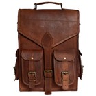 Leather Bag Goat Laptop Backpack Genuine Rucksack Vintage Travel Men s Brown New