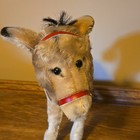 Steiff Rare Vintage Plush Stuffed Donkey Red Halter Bridle Small 6-14 In 1960 