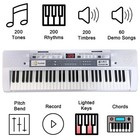 61 Key Electric Piano Keyboard With Lighted Keys  Digital Portable Synthesize   