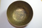 Vintage Brass Or Copper Dish Bowl Etched Signed China 
