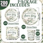 200 Pcs Bridal Shower Plates Napkins Sets Bridal Shower Decoration Wedding Sh   