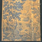 Antique 1850 Penns Treaty With The Indians Fabric  5033